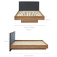 Walnut Oak Wood Floating Bed Frame King