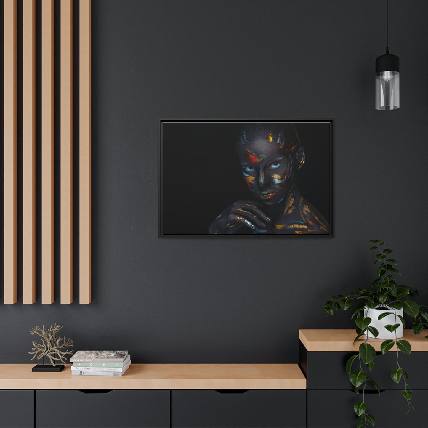 Framed Canvas Photo Portrait of a women