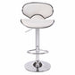 2X WhiteBar Stools Faux Leather Mid High Back Adjustable Crome Base Gas Lift Swivel Chairs