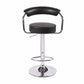 2X Black Bar Stools Faux Leather High Back Adjustable Crome Base Gas Lift Swivel Chairs
